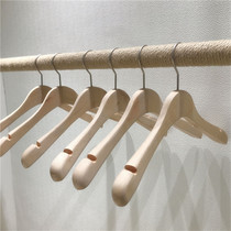 Painless solid wood hangers wood color non-slip clothes wooden seamless womens hangers clothing store hangers thickened