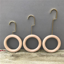 Pants ring clothing store adhesive hook S hook clothes rack scarf ring towel rack wood grain ring ring hook beech wood ring