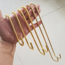Clothing store S adhesive hook titanium gold S-shaped adhesive hook shelf Korean version of clothes hook extended thick pants hook round S hook