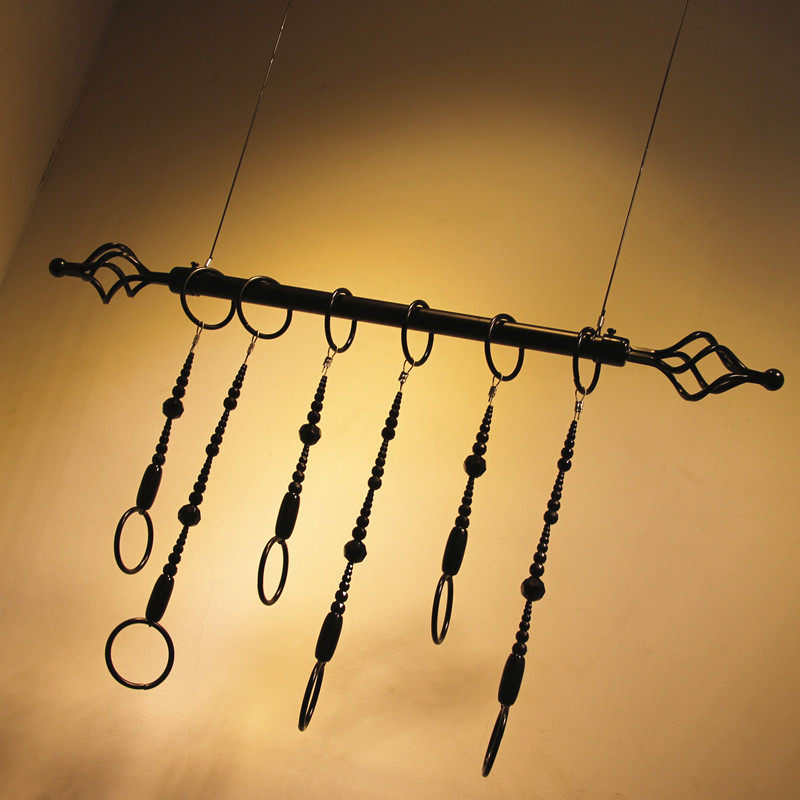 Clothing store hanging ring Black European style hanger Window clothes hanging hanging chain Roof hanging shelf new product