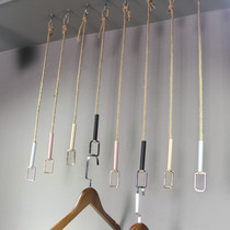 Clothing store hanging ring hanger display rack Hemp rope hanger Mens and womens clothing display clothing rack Childrens clothing hanging clothes chain