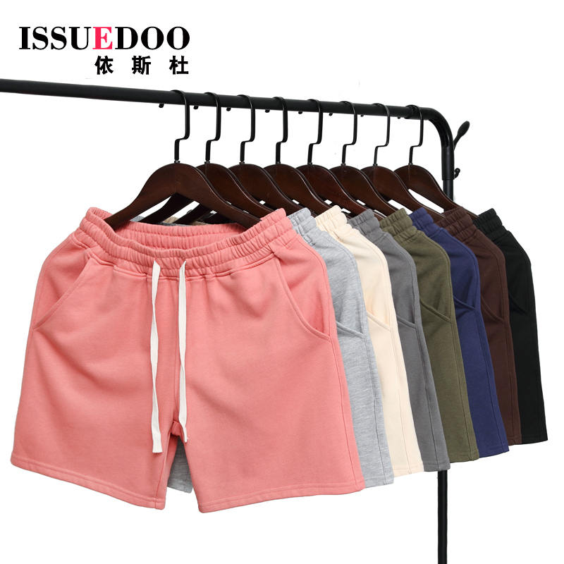 Men's Summer Solid Color Cotton 3/4 Length Shorts, Above the Knee by 5cm, Not Above the Knee, Sports Casual Sweatpants