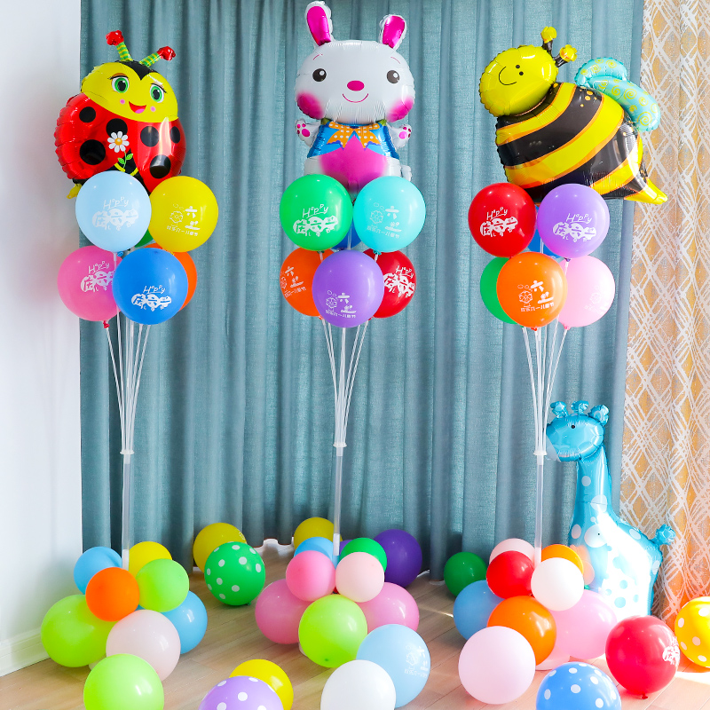 Children's Day Balloon Column School Kindergarten Ceremony Welcome Road Guide Ornament Decoration Cartoon Animals