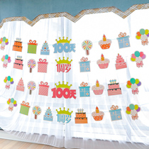 Birthday banner childrens first party layout pennant flag banner banner baby 100 days dress up supplies