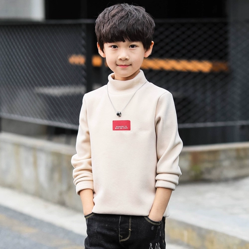 Утепленная утепленный лонгслив для мальчиков, детская удерживающая тепло толстовка, коллекция 2023, высокий воротник, подходит для подростков