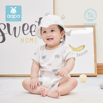 aqpa men and women Baby short sleeve shirt summer new products childrens one-piece clothes thin baby cotton cartoon climbing suit