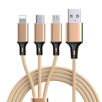 One drag three data cable Three-in-one charging cable Mobile phone fast charging love crazy lightning Android TypeC