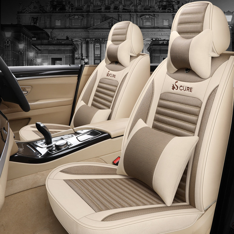 Car Seat Cover Winter Linen Special Seat Cover All Season Universal Seat Cushion New Full Surround Fabric Cushion