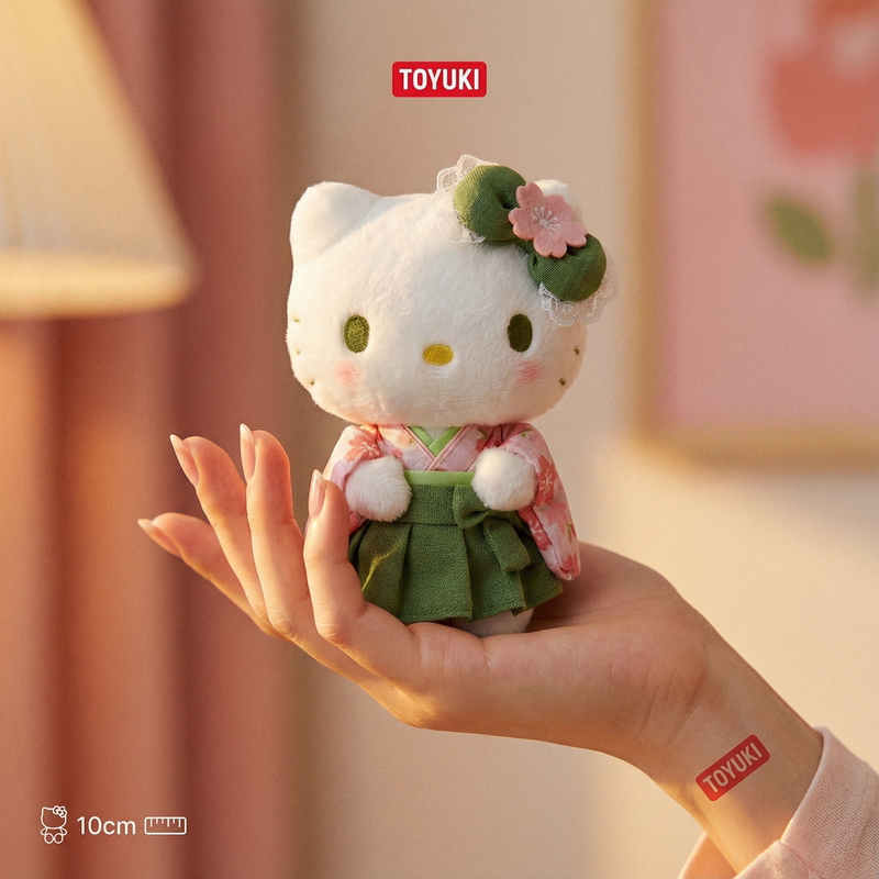 Japanese Hellowkitty Kyoto Limited Edition Matcha Kimono Plush Pendant Bag Doll Chinese Valentine's Day Gift for Girls