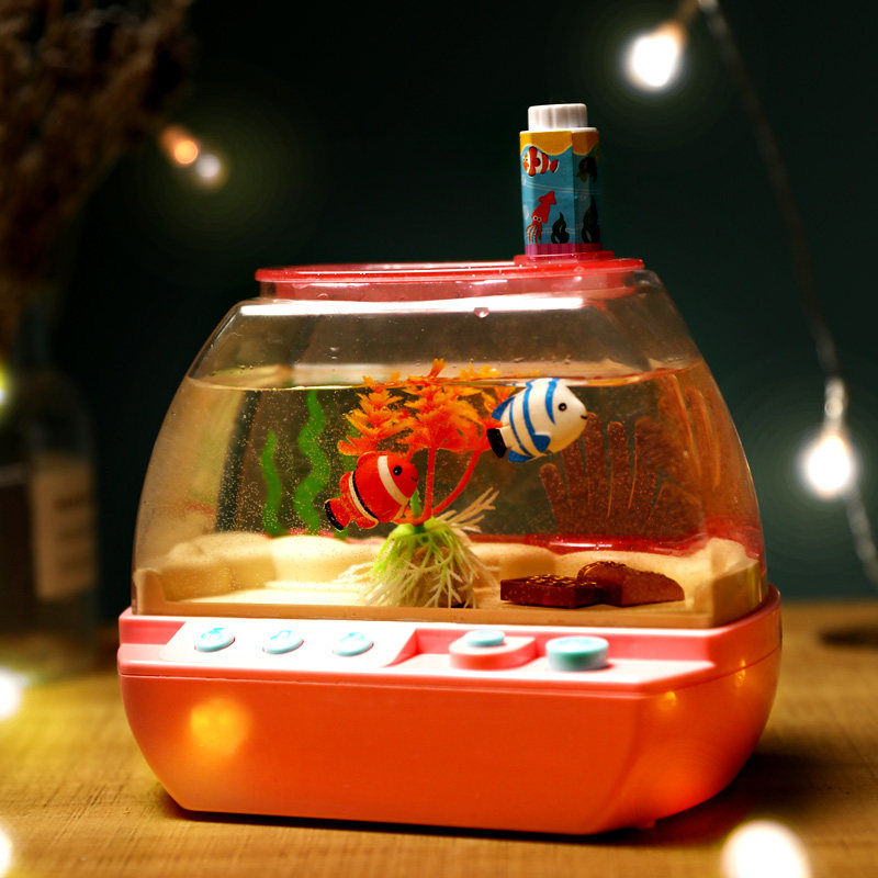 Children's fish tank emulation aquarium fish fish toy girls dress home Wine Shivering Soundnet Red Boy Birthday 3-year-old 4