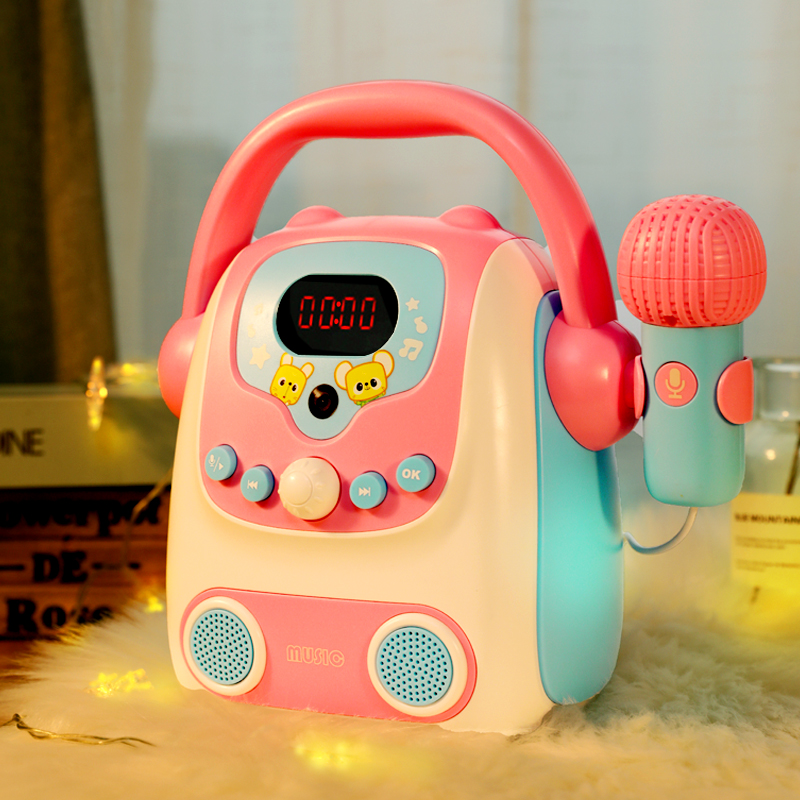 Kids with microphone stereo integrated microphone karaoke singing machine girl baby KTV jukebox music