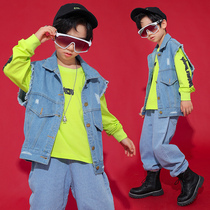 Boys handsome gas street dance suit Childrens Cowboy Machia Jazz Dance Chauchel Shakha Walking Show The Hip Hop Show