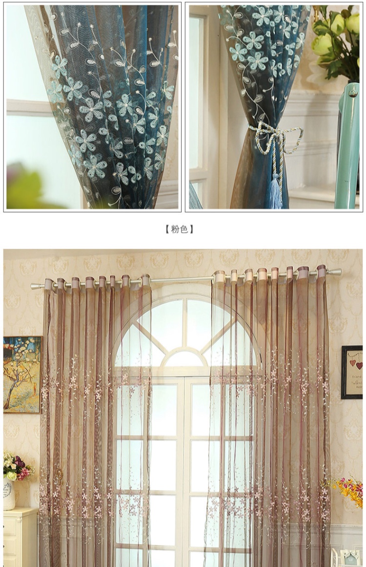 Thế kỷ Mingdian Châu Âu mục vụ thêu hoa rèm hoàn thành gạc trắng tùy chỉnh Bay window Hàn Quốc màn hình cửa sổ ban công - Phụ kiện rèm cửa khung treo rèm giường