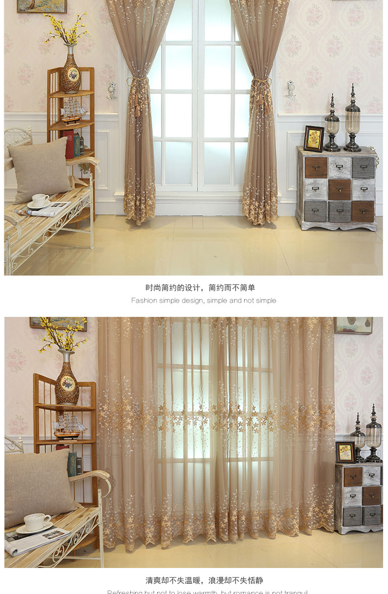 Thế kỷ Mingdian Châu Âu mục vụ thêu hoa rèm hoàn thành gạc trắng tùy chỉnh Bay window Hàn Quốc màn hình cửa sổ ban công - Phụ kiện rèm cửa khung treo rèm giường