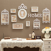  European-style photo wall creative net red wall decoration living room dining room sofa background wall carved solid wood photo frame wall combination