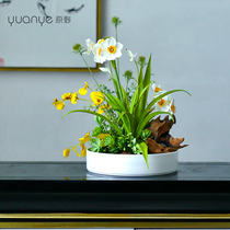 New Chinese style dining table flowers home living room coffee table decorative flower ornaments hotel restaurant flower arrangement tabletop fake flower ornaments