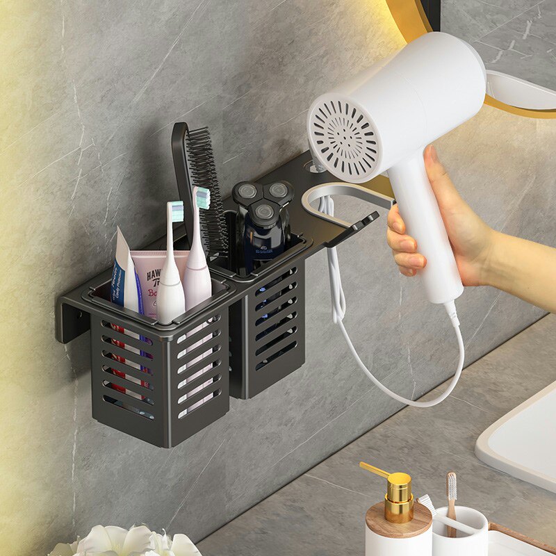 Hair Dryer Shelf Free to punch Makeup Room Wash Wash Terrace Bracket Bathroom Dyson Hairdryer Containing pylon