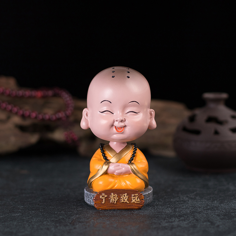 Car ornaments car interior ornaments creative little monk ornaments keep the safety car personality decoration men's high-end