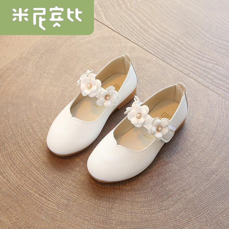 Girls Single Shoes Black Leather Shoes Princess Shoes Little Girl Shoes 2021 Autumn Children Women's Performance Children's Shoes Soft Bottom