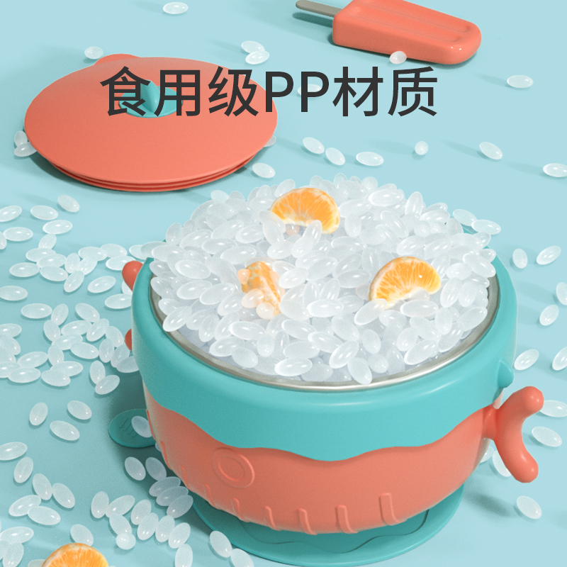 Children's tableware set baby water injection heat preservation baby bowl spoon set non-staple food anti-fall stainless steel suction cup bowl anti-scalding