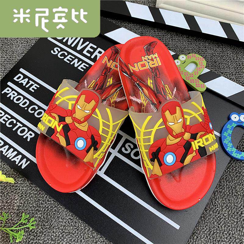 Spider man boy slippers summer outside wearing fashion baby interior non-slip soft bottom cute home steel Man cool slippers