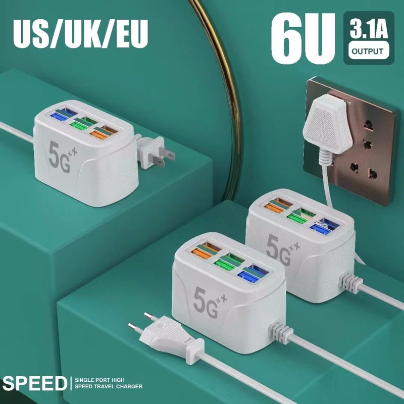 Genuine Multifunctional 6-Usb Power Strip USB Charging Mobile Phone Multi-Port Pd Charging One-To-Many Charging Head USB Power Strip