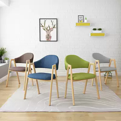 Nordic chair Front desk stool desk chair Creative ins fast food restaurant backrest modern simple household adult dining chair