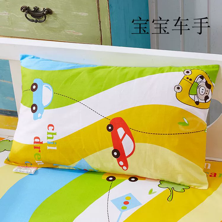 Bộ phim hoạt hình trẻ em bằng gối bông dễ thương 100% bộ chăn ga gối cotton trẻ em nhỏ 30x50 gối đôi