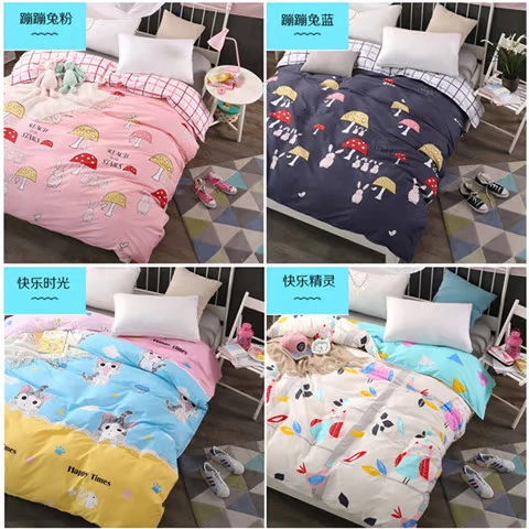 Chăn bông đơn mảnh 150x180x200x230 phim hoạt hình sinh viên cotton twill đơn chăn đôi 220x240 - Quilt Covers