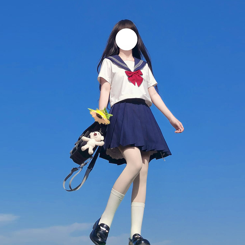 jk sailor suit female summer short-sleeved navy style suit small Japanese college style genuine student children