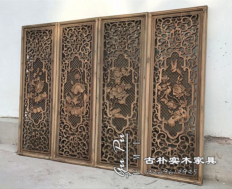 Cửa sổ cũ chạm khắc hoa treo màn hình bảng hoa cũ khắc gỗ cũ cửa sổ hoa cũ màn hình nền trang trí gỗ long não chạm khắc treo màn hình