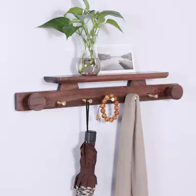 Nordic solid wood adhesive hook hanger coat rack porch Wall Wall decoration hook Japanese style modern simplicity