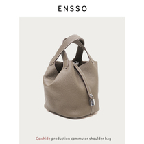  Bag 2021 new fashion trend messenger bag female first layer leather ladies bag soft bag vegetable basket bag handbag