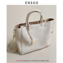 First layer cowhide tote bag 13 inch MAC computer bag 2021 new shoulder bag large capacity bag women Summer Big Bag