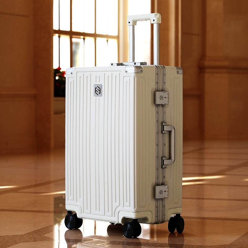 EDDAS new aluminium frame muted suitcase woman high face value 24 male large capacity Lalever travel password leather case