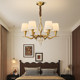 All-Copper American-Style Vintage French Retro Living Room Chandelier with Natural Jade Main Light for the Hall, New Chinese Style 2026 New Model Lamp