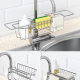 Kitchen storage artifact free punching stainless steel faucet rack drain basket sponge sink storage rack hanging basket