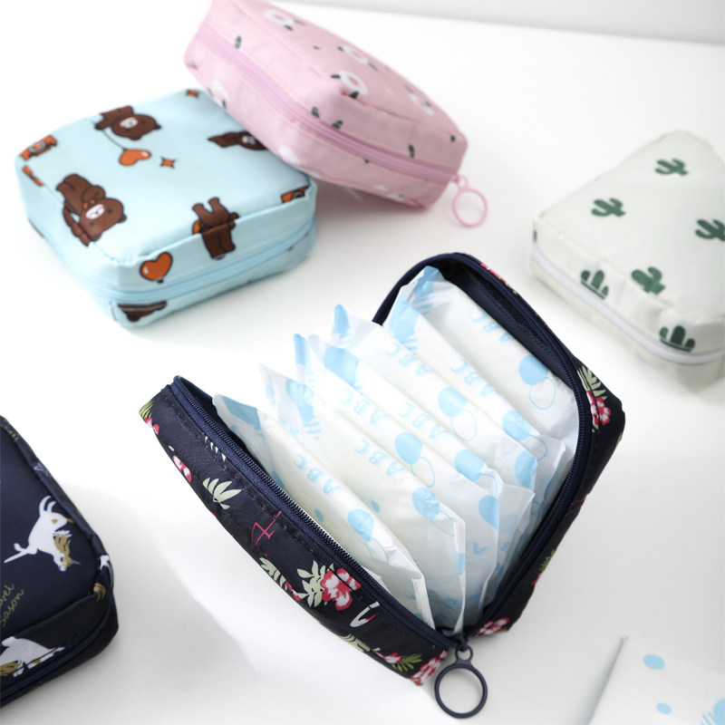 Sanitary cotton containing bag cute girl portable packing Aunt Towel Sack SANITARY COTTON MNAPKINS Packets Ins of the month