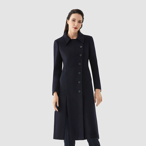 Шерстяной длинный зимний приталенный плащ, шерстяное пальто, куртка, средней длины, увеличенная толщина