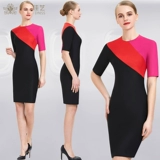 TDET Униформа, цветное длинное элитное искусственное платье для работы