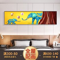 Modern simple bedroom decoration painting light luxury living room fortune elephant banner hanging painting abstract animal zebra bedside painting