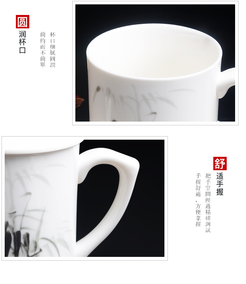 Xiang feng hand - made ceramic cups office cup a cup of tea cups with cover and meeting hotel tea custom logo