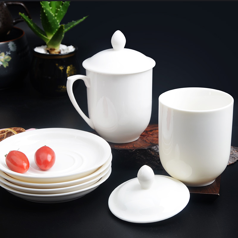 Xiang feng office cup cup ceramic cup business tea cups with cover household ceramic keller cup logo custom the meeting