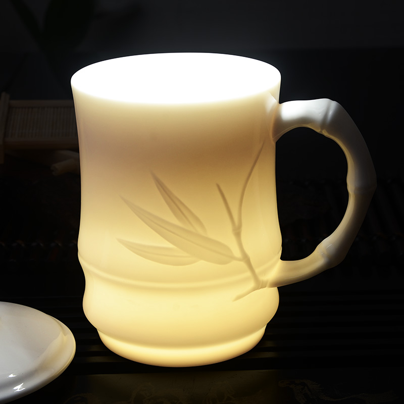 Xiang feng ceramic keller cups with cover household white porcelain cup tea cup large - capacity water glass office