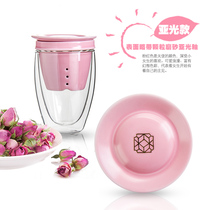 Xiangfeng glass anti-perm cup Teacup with cover Water cup Flower tea cup set Cup with cover Men and women thickened with filter