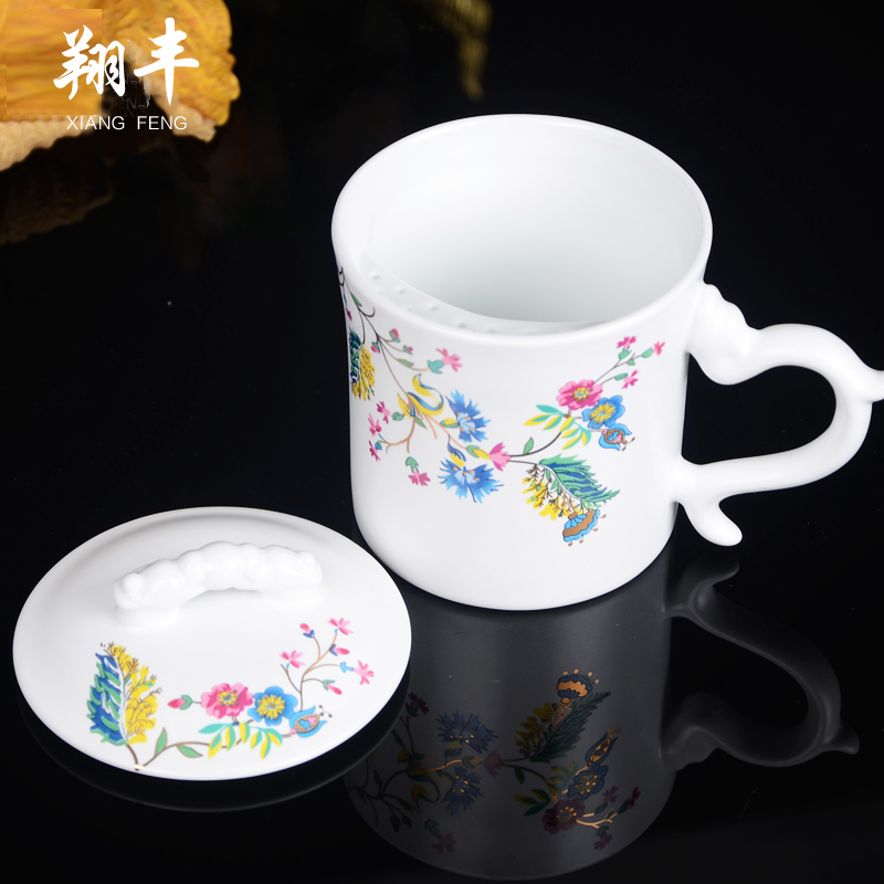 Xiang feng college students of single CPU ceramic crafts tea filter cup tea cup four cup with cover the tea cups