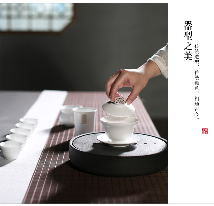 Xiang feng ceramic tea set jade porcelain kung fu tea mercifully tea, tea sets tureen teapot household of Chinese style tea cups