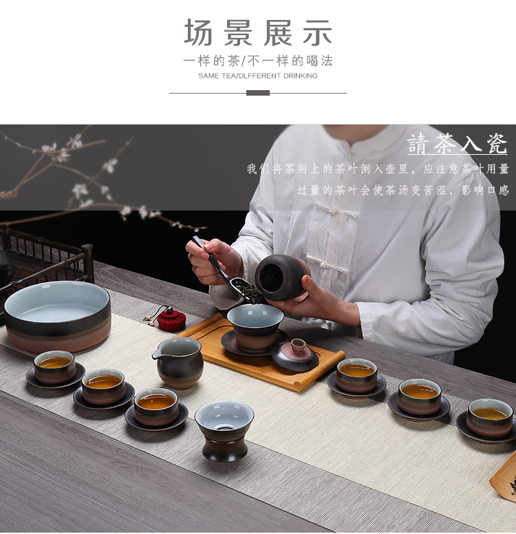 Ceramic kung fu tea sets variable up tea set gift of a complete set of tea in the cup tea pot lid bowl