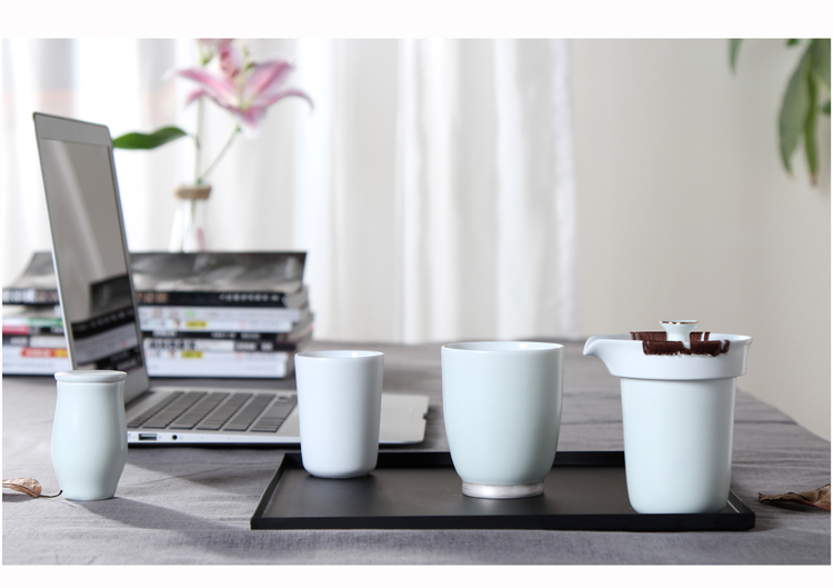 Kung fu tea set ceramic teapot teacup portable travel office personal crack cup a pot of two cup