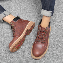 Mens shoes spring breathable Martin boots Inn Wind Short boots Anti-slip Mens boots Korean version Trend Snow boots Boots Shoes